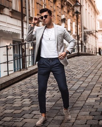 11 Impressive Ideas To Wear Grey Blazer Combination For Men