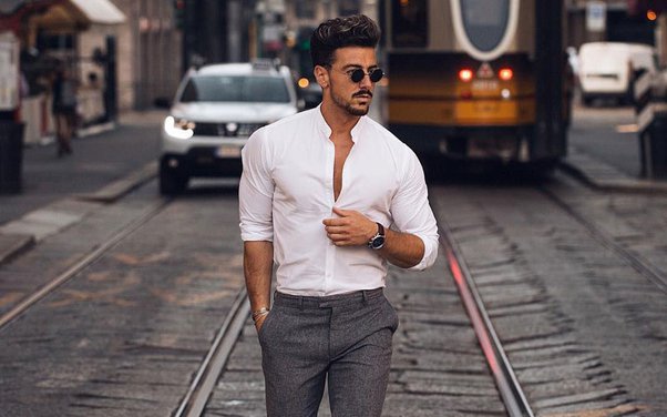 Men elegant white shirt grey trouser for office wear, mens formal shirt and  pants for weddin… | Formal shirts for men, Men fashion casual shirts,  Formal men outfit