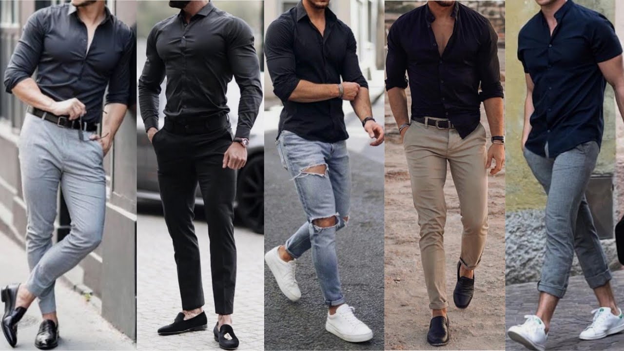 Dark colour Shirt and pants color combinations, men  Mens smart casual  outfits, Black shirt outfit men, Shirt outfit men
