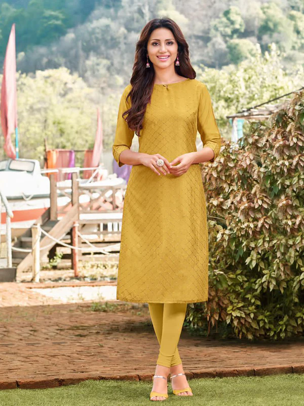 Buy Green Hand Work Muslin Fancy Kurti With Pant Online