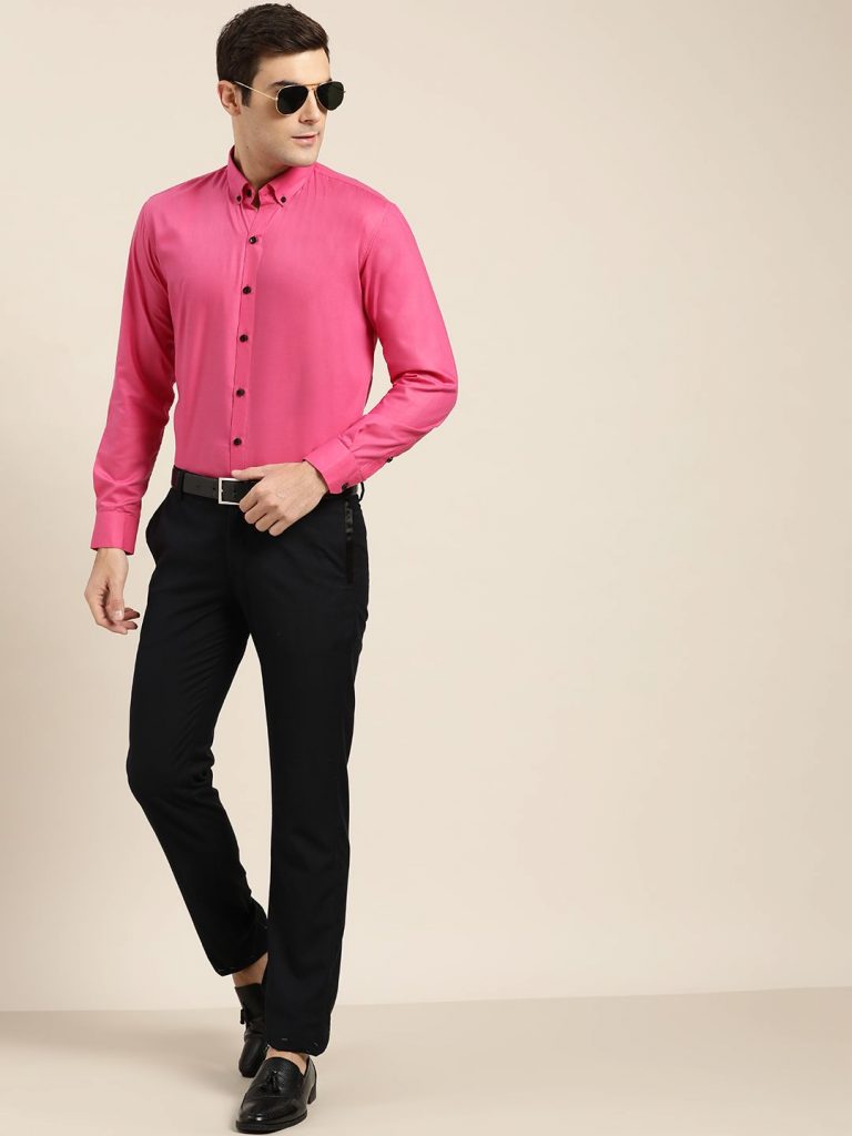 Classy Modern Men Shirts :: Purple chine collar/mandarin /plain Purple  shirts /full sleeves shirts/casual/