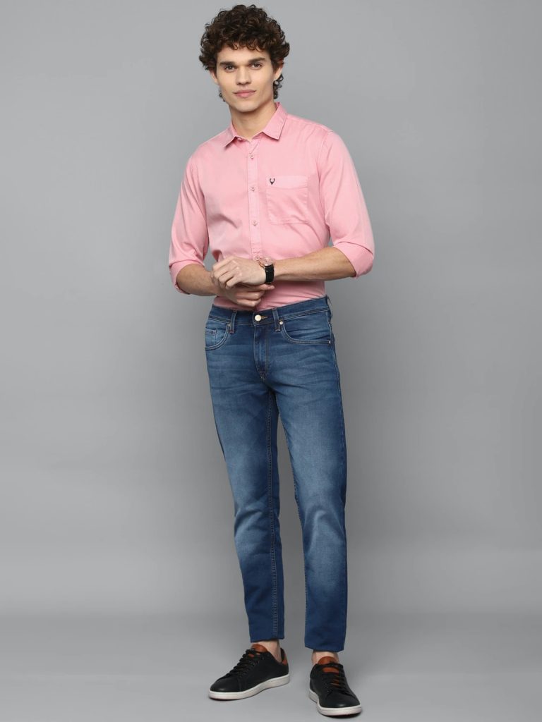 Pink shirt and Navy Pant  WomanLikeU