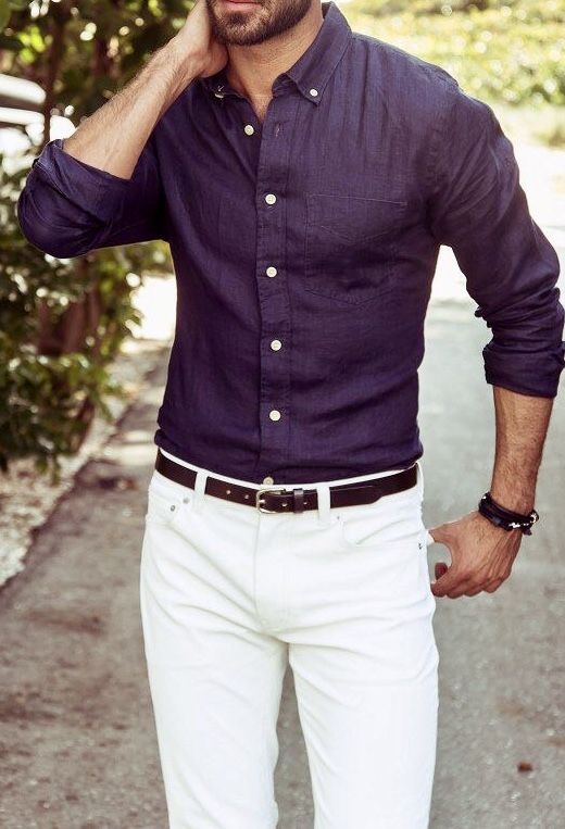 Textured Formal Shirt In Purple Taper