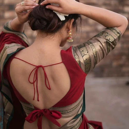 20+ Trendy Backless Blouse Designs To Look Like A Celebrity - Hiscraves