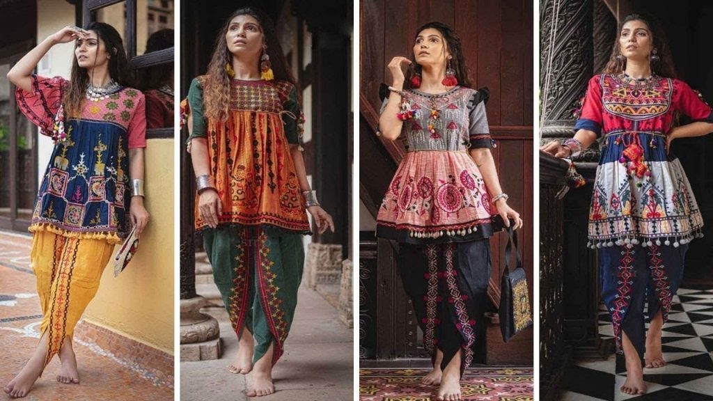 Gujarati Dandiya Night Pure Khadi Cotton Tulip Pant Kedia dress Indian  Women Festive Dance Costume Readymade 8563 : Amazon.in: Fashion